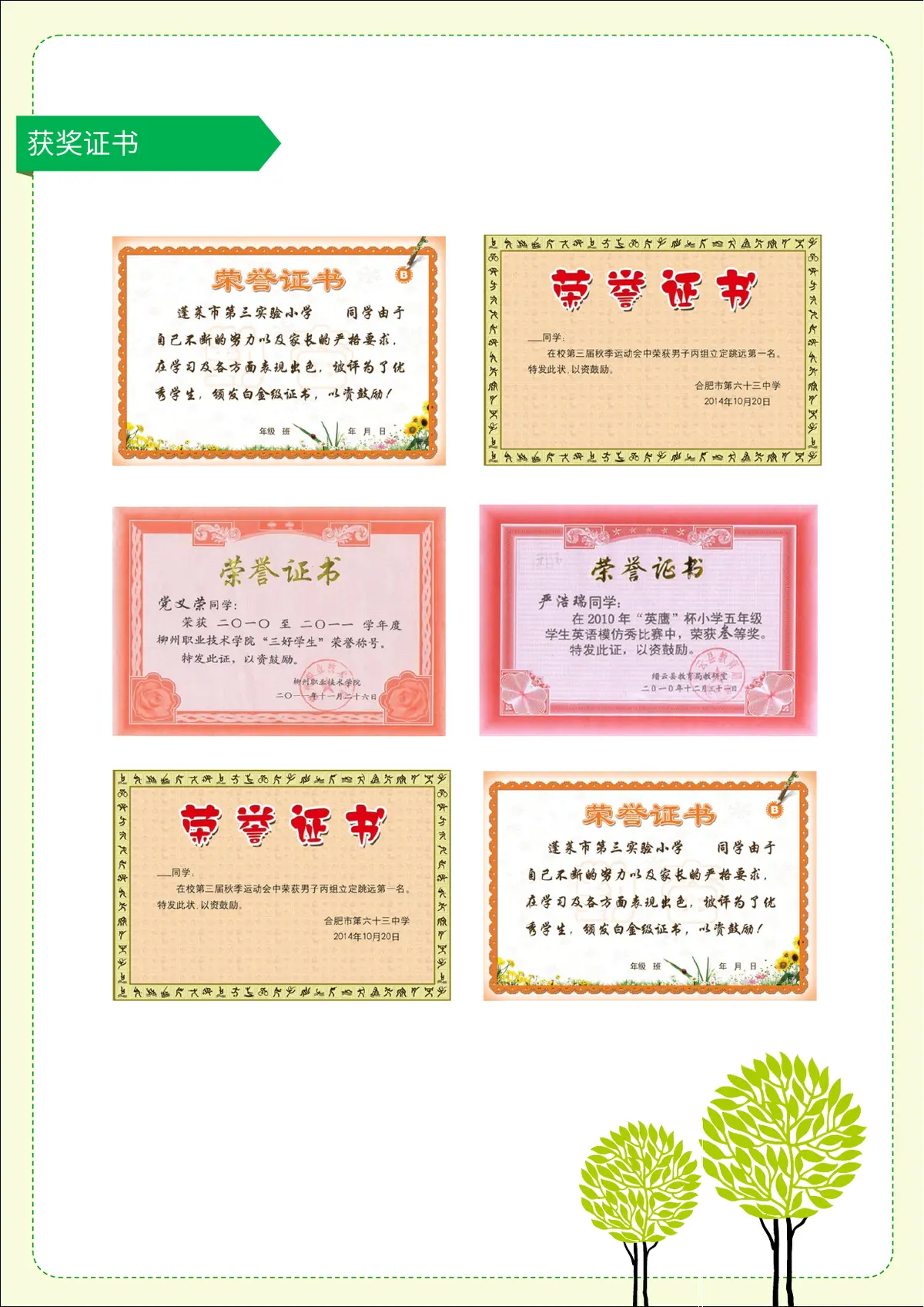 2026北京市阳光小学小升初简历 2第5页预览