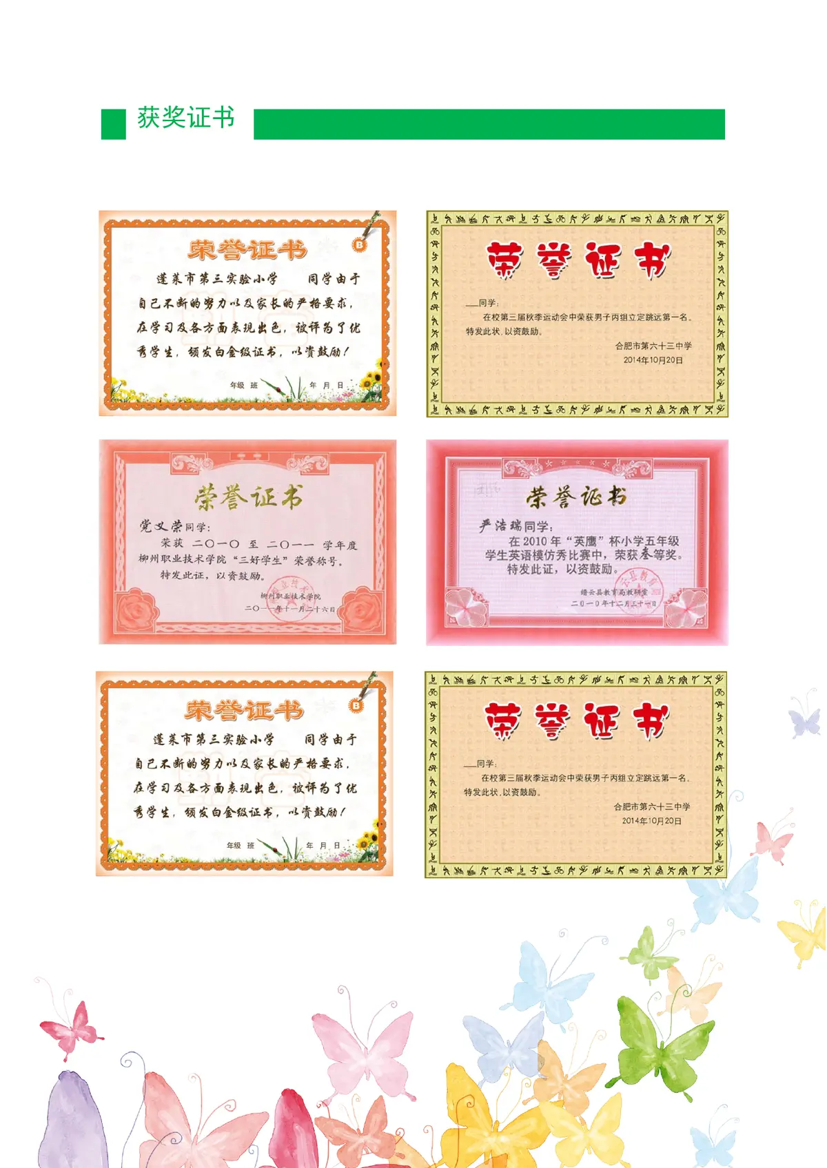 2026北京市阳光小学小升初简历 3第5页预览