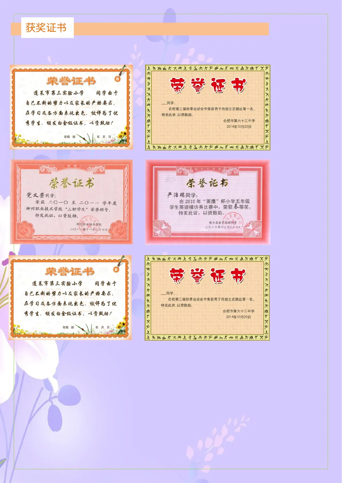 2026中国美术学院小升初简历 2 2第5页预览
