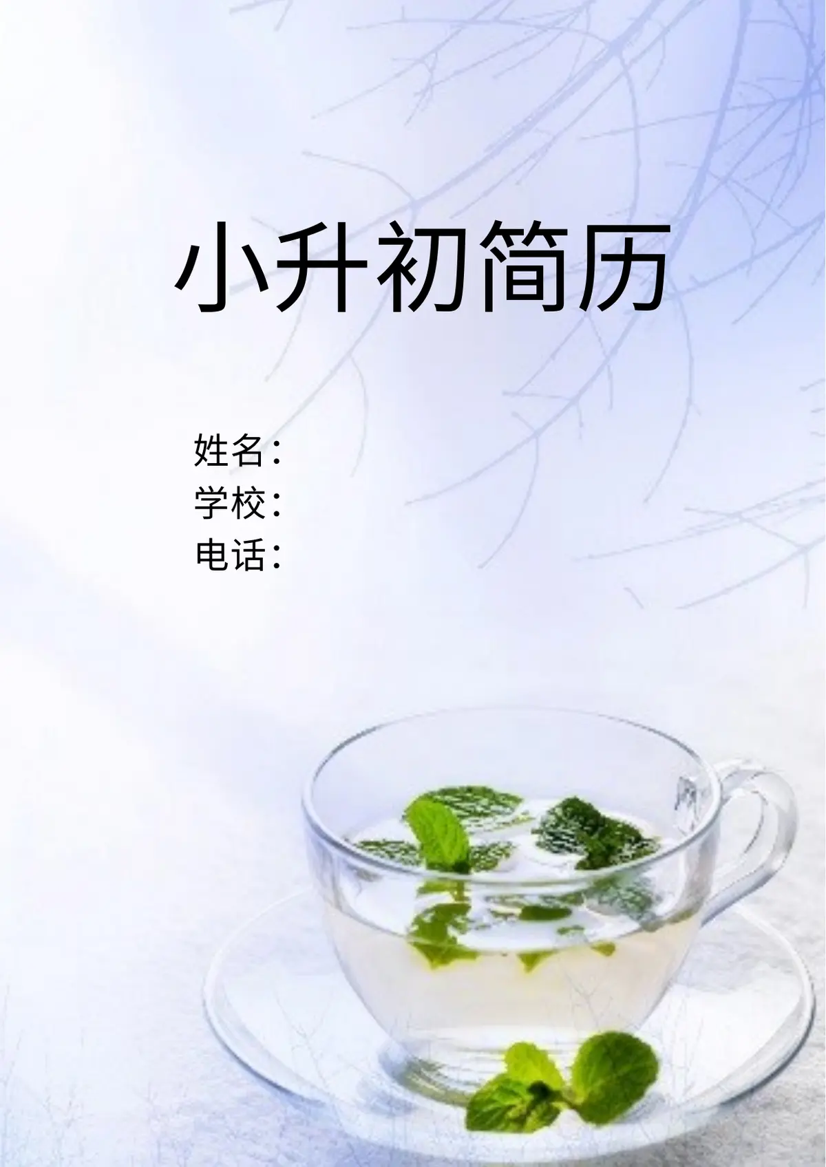 2026中国美术学院小升初简历 12第1页预览