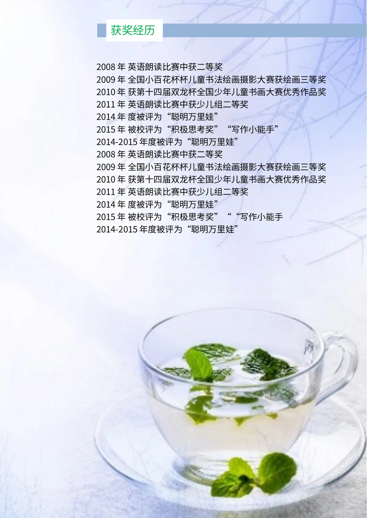 2026中国美术学院小升初简历 12第4页预览