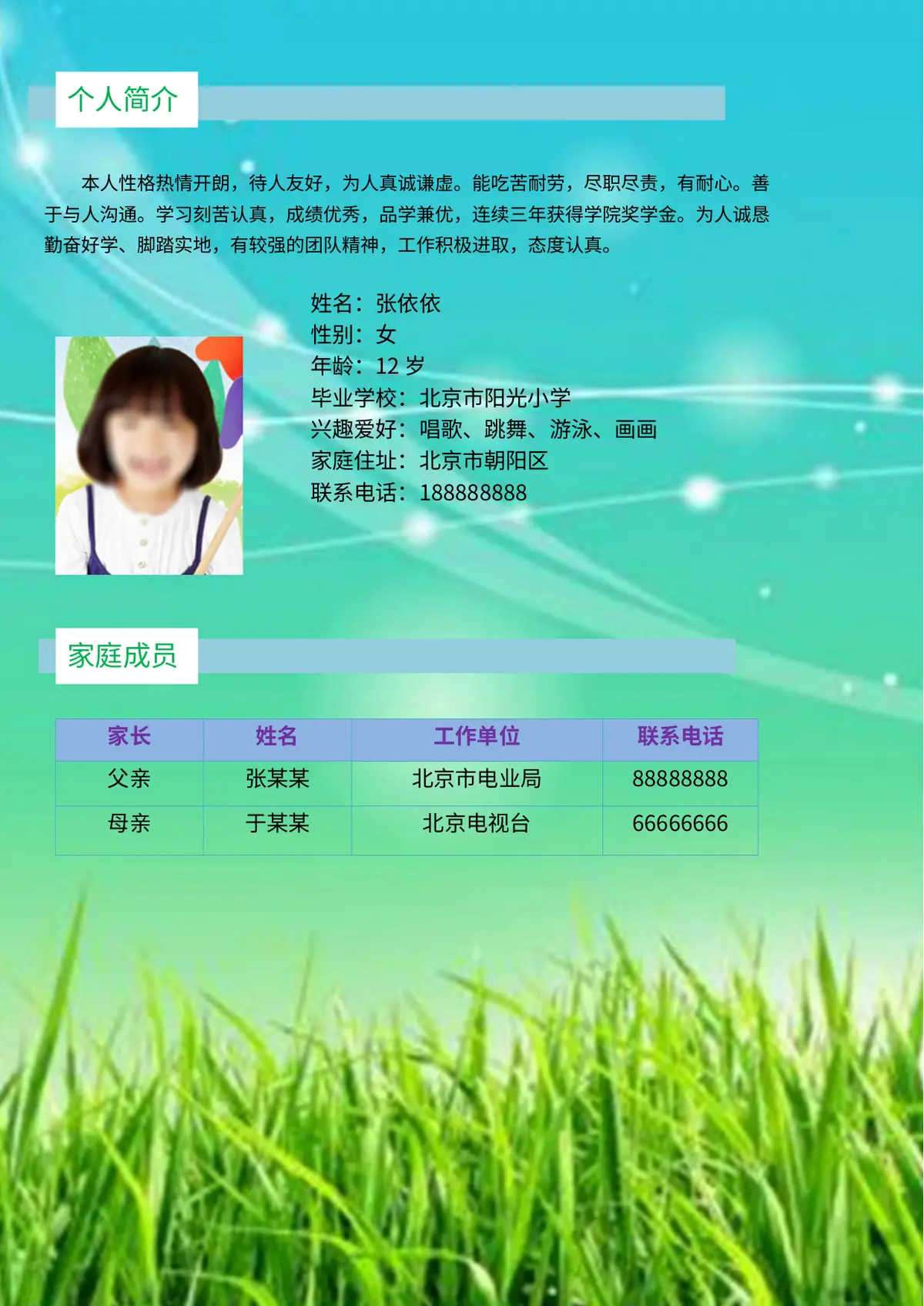 2026中国美术学院小升初简历 15第2页预览