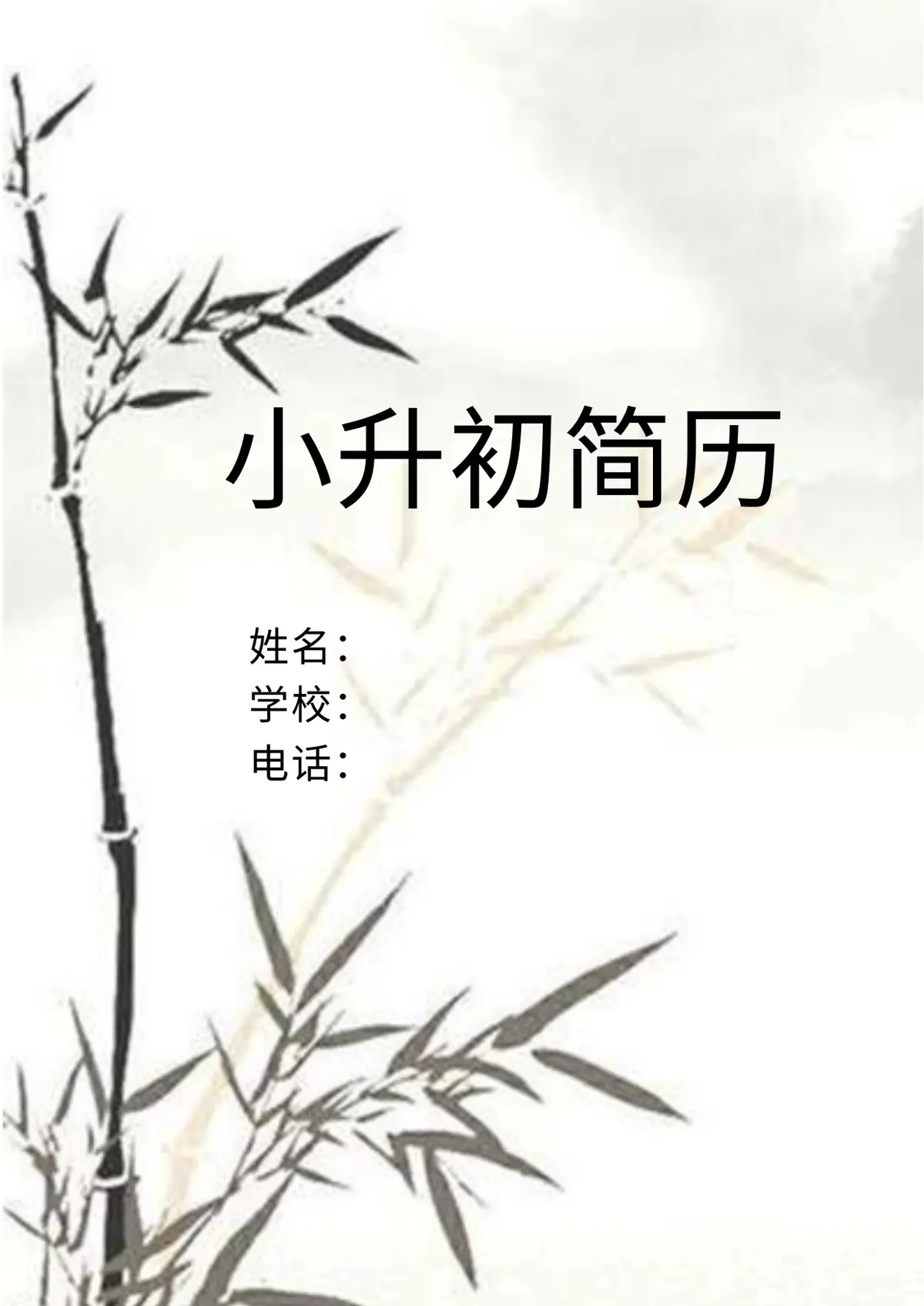 2026中国美术学院小升初简历 21第1页预览