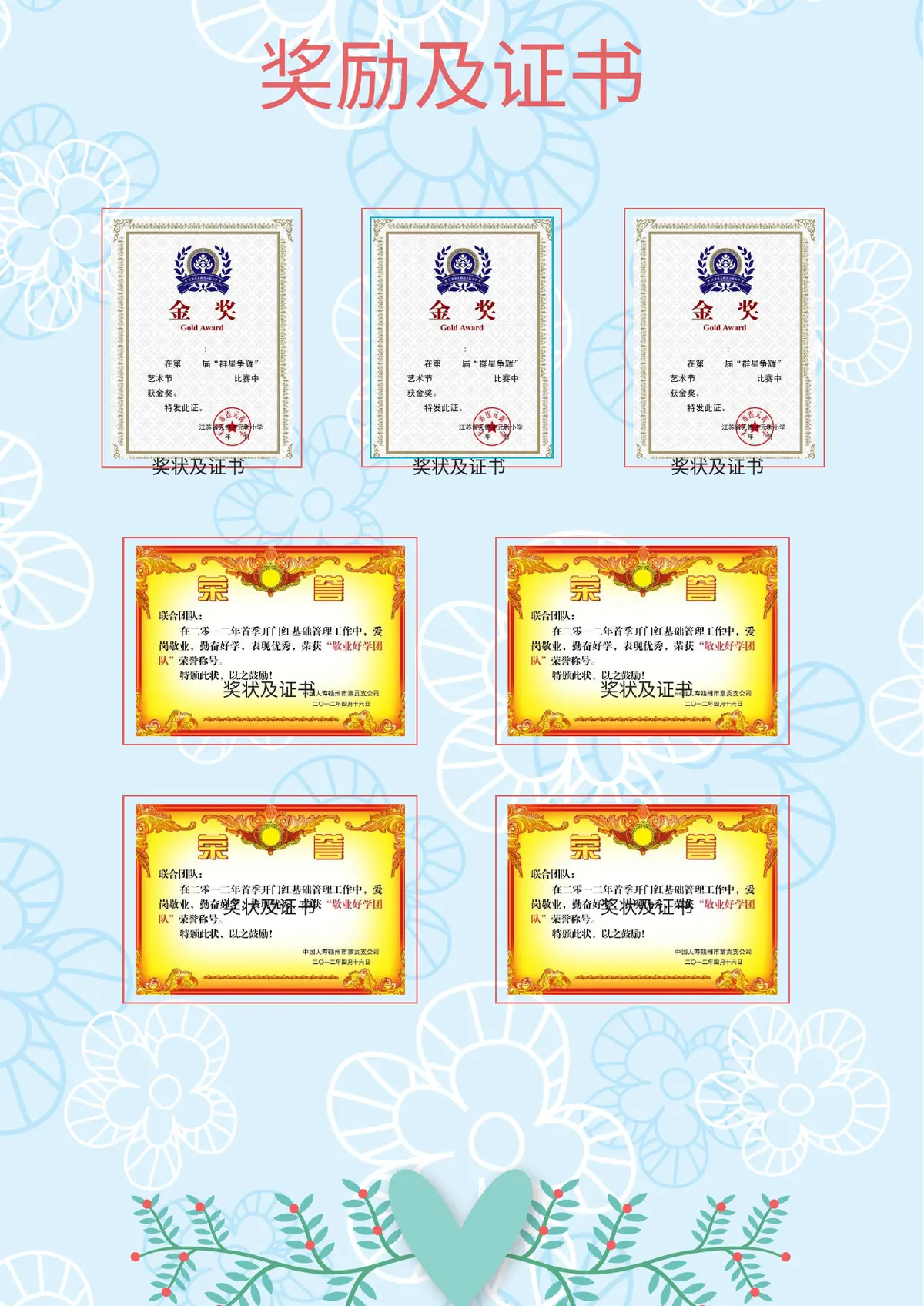 2026碎花卡通小升初简历模板第5页预览