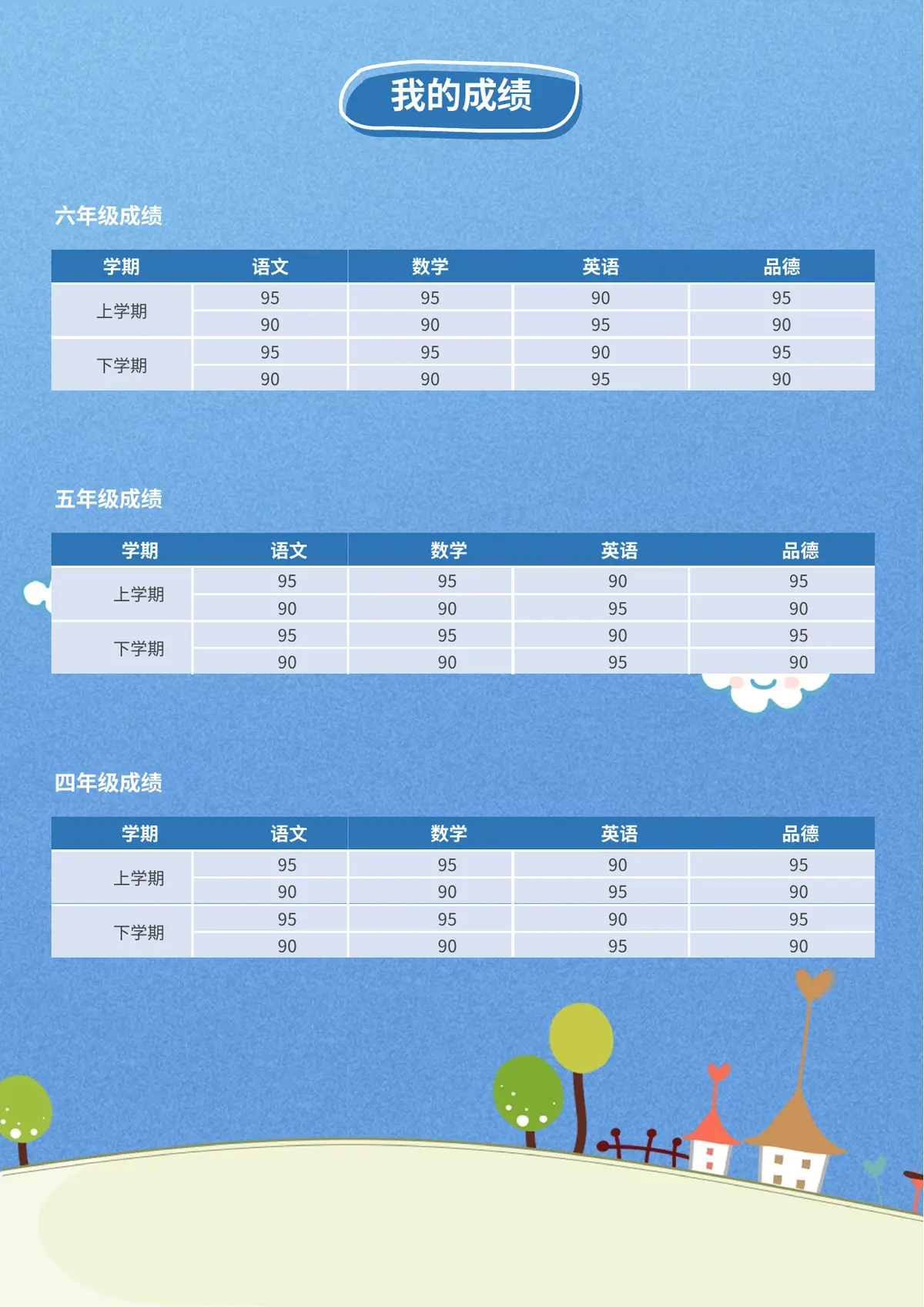 2026清新自然风小升初简历模板第4页预览