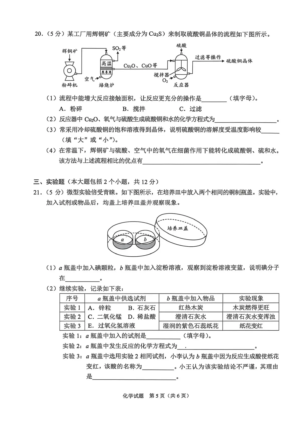 2026年重庆中考化学第5页预览
