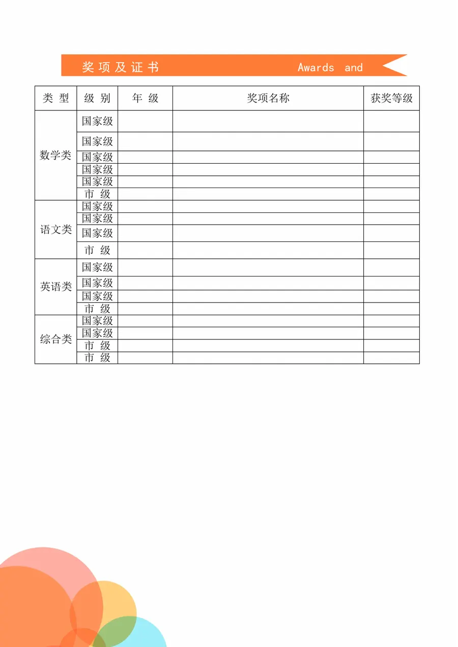 2026某实验小学小升初简历第6页预览