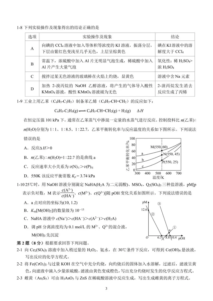 2026年重庆市高中学生高二预赛 化学竞赛试题第3页预览