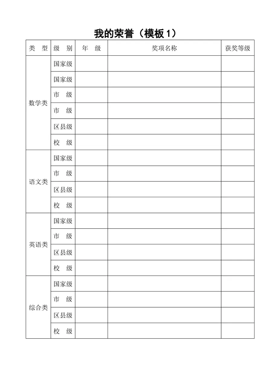 2026北京市某小学小升初简历第3页预览