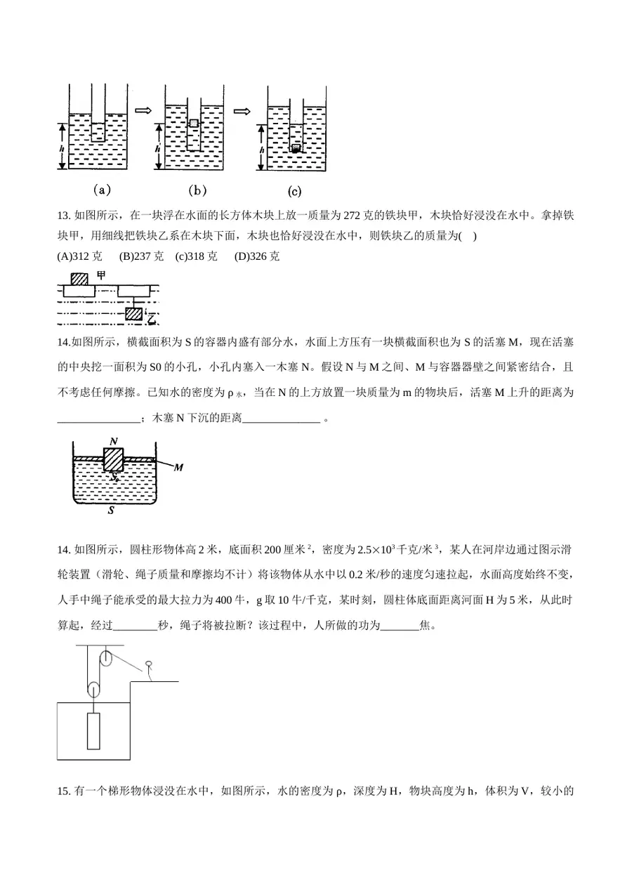 2026专题03 浮力（原卷版）第5页预览