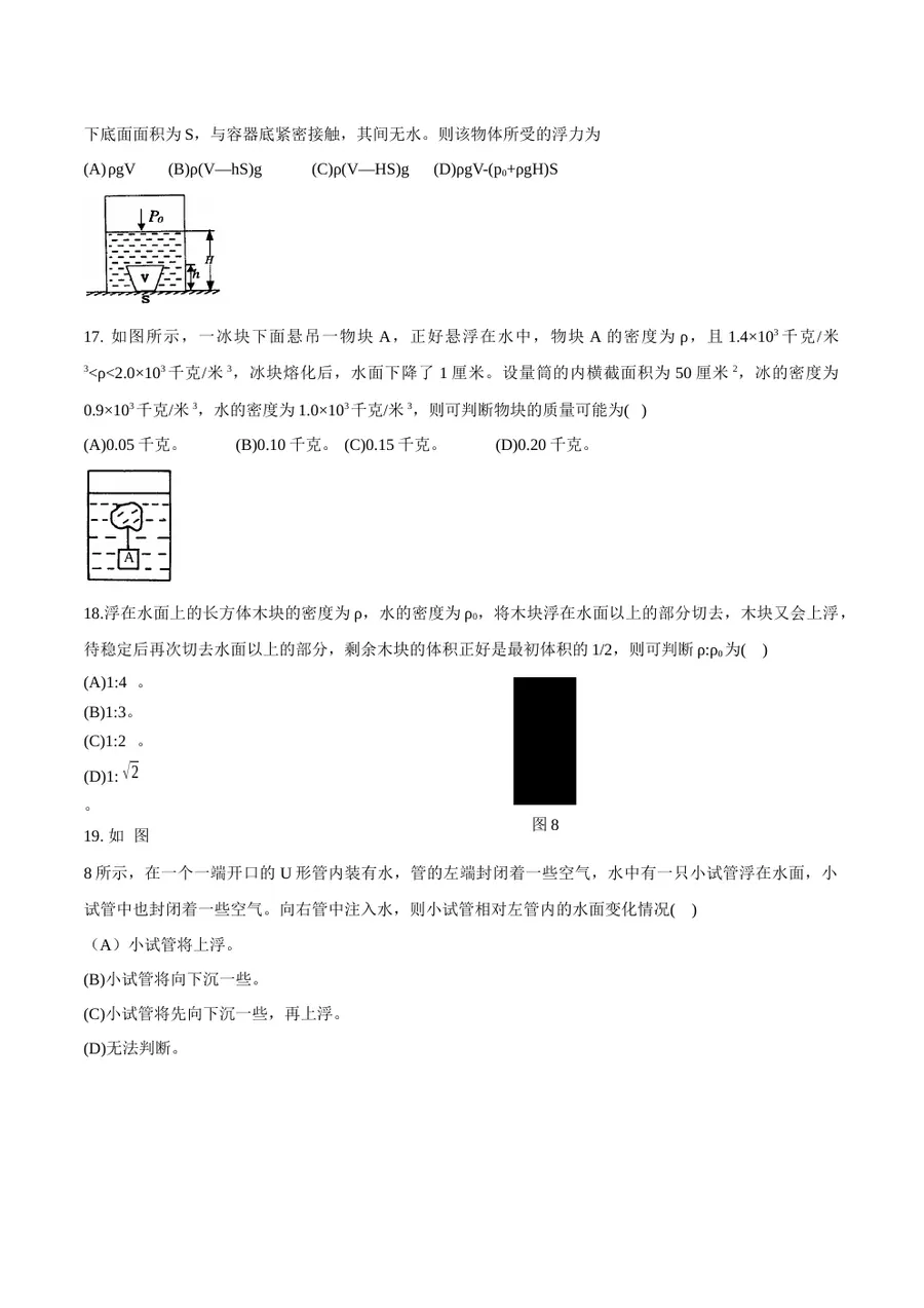 2026专题03 浮力（原卷版）第6页预览