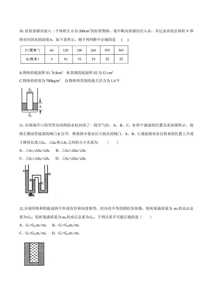 2026专题02 压力和压强（原卷版）第4页预览